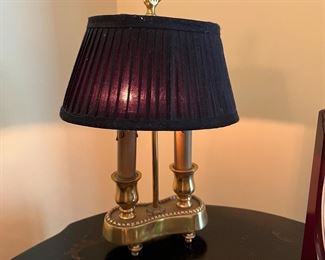 Heavy brass lamp/fabric shade
