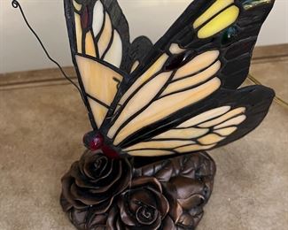 Stained glass butterfly lamp