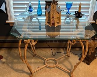 Wrought iron table/glass top