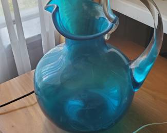 Hand-blown 14" pitcher