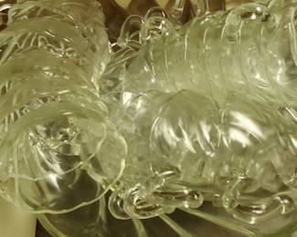 Clear swirl design punch bowl with approx 24 cups/ladle  