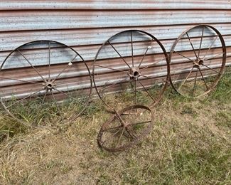 Vintage iron implement wheels