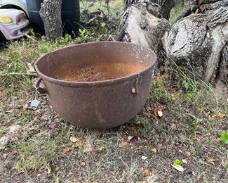 Antique cast iron wash kettle