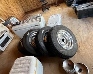 A set of tires and rims
