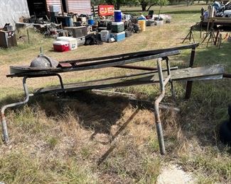 Old heavy duty pipe picnic set frame