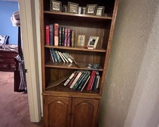 Tall oak bookcase