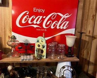 Coke sign and misc