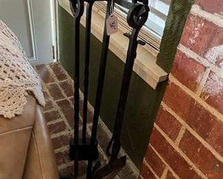 Iron fireplace tools