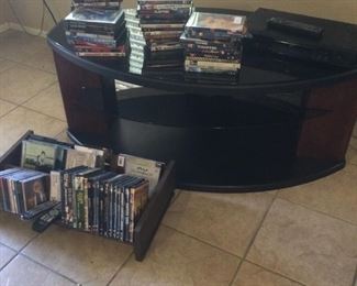 Stereo TV Table, Sony DVD Player And Lots Of DVDS