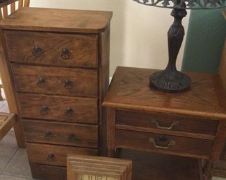 Two Vintage Storage Tables And More