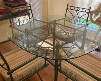 Glass top, metal frame Dining 