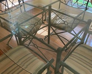 Glass top, metal frame Dining 