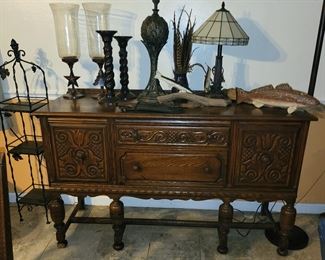 Matching sideboard (buffet) 60" long, 20" deep, 36" tall.     $250.00. Total for entire set=$900.00.