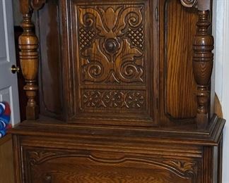 cabinet-61" tall, 37" wide, 16 3/4 deep. Dovetailed. Beautiful pc of furniture.  $250.00.  total for table, cabinet, chairs & sideboard=$1,150.00.