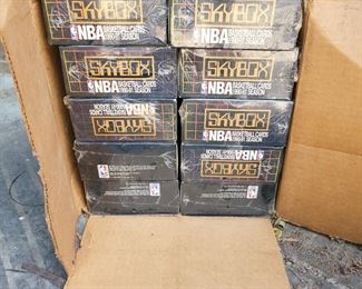 case of vintage ball cards