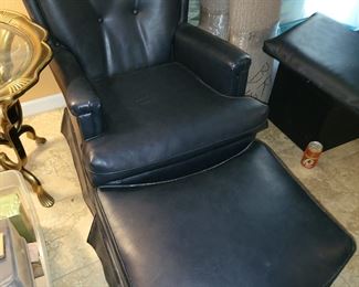 Vinyl chair & ottoman $150