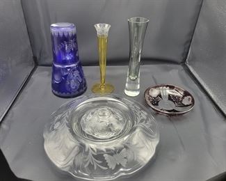 Collection of glassware including Kate Spade