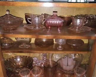 Pink depression glass