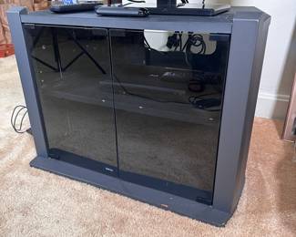 Sony TV stand with glass doors, some minor scratches 22"H x 26"W x 20"D