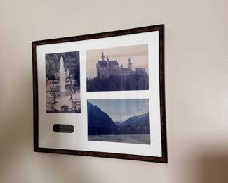 Framed and matted photographs (1990) of Linderhof Palace, Neuschwanstein Castle, Bavarian Alps 26" x 22"