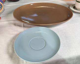 Russel Wright Iroquois large saucer and oval 14" platter