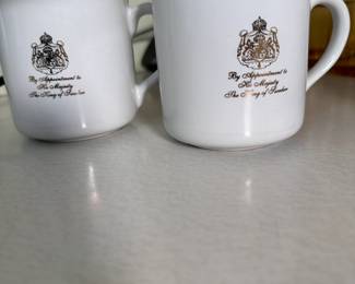 Pair of Gevalia coffee mugs with the the seal of the King of Sweden