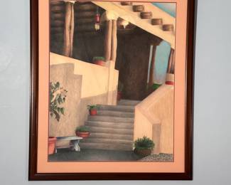 Original Prismacolor southwest artwork by Megan Mullinex (Ravenswood) 35" x 29"