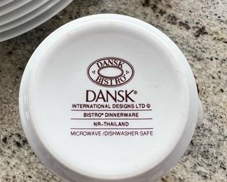 All white Dansk Bistro dinnerware 