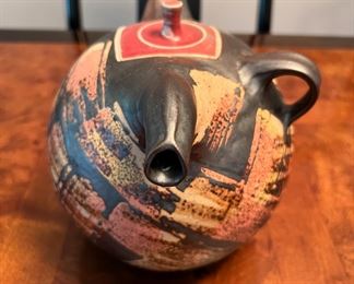 Rare Thomas Drejare, Sweden art pottery tea pot 