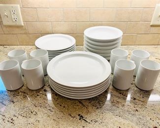All white Dansk Bistro dinnerware 
