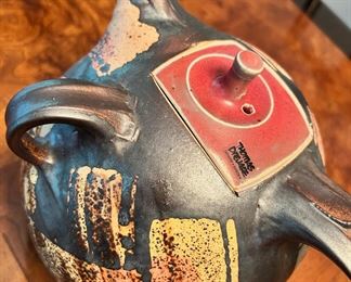 Rare Thomas Drejare, Sweden art pottery tea pot 