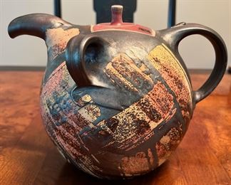 Rare Thomas Drejare, Sweden art pottery tea pot 