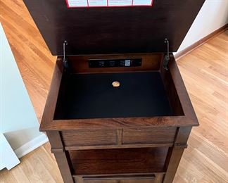 Gately 1 drawer flip-top end table with power outlets