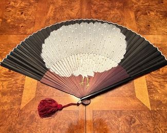 Beautiful 17” hand painted folding fan