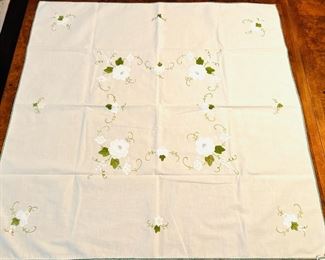 There is nice selection of vintage linens and textiles