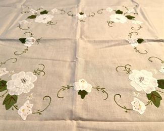 There is nice selection of vintage linens and textiles