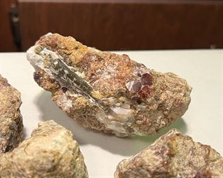 Nice amateur geology collection, including these Red Zircon specimens of various sizes