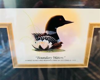 Hand signed 1993 print of “Boundary Waters” by Leo Stans
