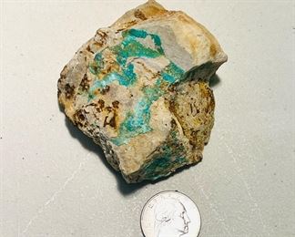 Nice amateur geology collection, including a raw turquoise in matrix specimen(there are a few other smaller pieces not shown)