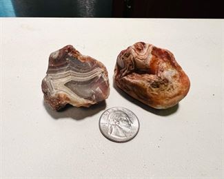 Nice amateur geology collection, including these two Lake Superior agates