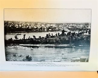 1908 ‘A Half Century of Minneapolis’ book which includes this picture of Downtown Minneapolis ca. 1868