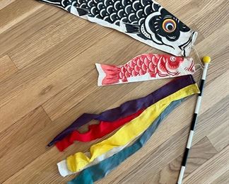 Vintage Japanese Koi windsocks