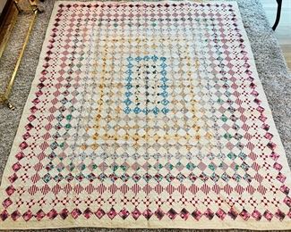 Hand made vintage quilt (there are two that are quite similar, this is #2)