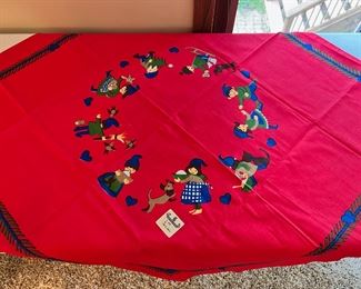 New With Tag vintage Scandinavian Holiday table cloth