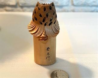 Japanese Sasano Ittobori wood carved owl