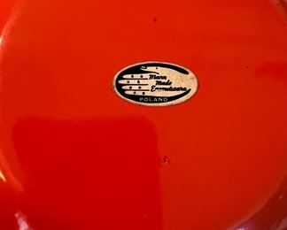 Vintage Mid Century enameled bowl in Like New condition with original tag