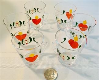 Cute vintage hand painted demitasse glasses
