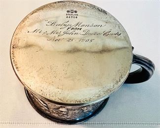 Extremely Rare baby cup given to “Baby Monson” from Mr. & Mrs. John Deere Cady.  John Deere Cady was the grandchild of John Deere and was a part of the 1904 US Olympic Golf Team who took home the Silver Medal that year