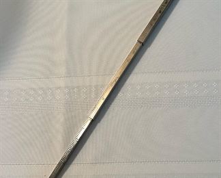 Rare & unique silver tone pencil telescoping ruler.  Extends to 12”