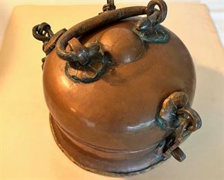 Antique hand hammered copper Indian Betal-nut Box